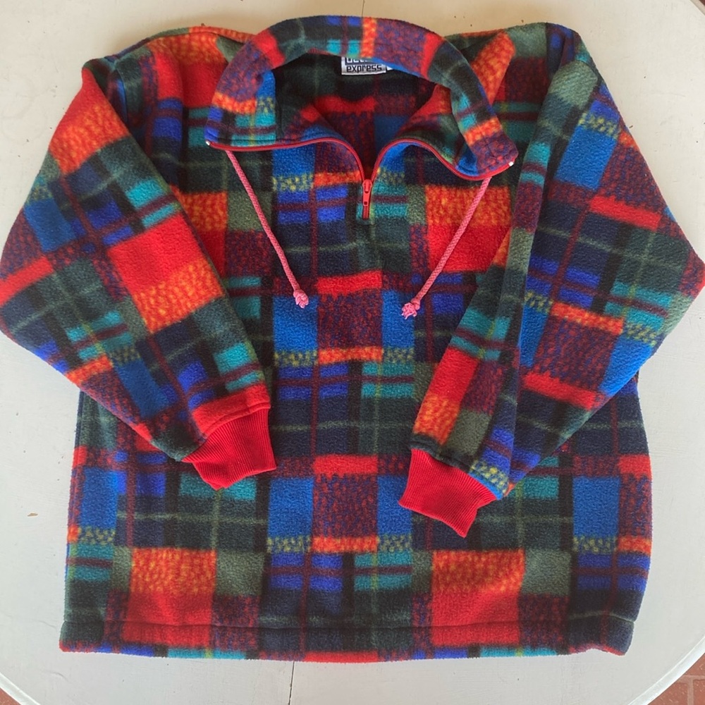 Vintage Details Express colorful fleece quarter zip Size Men’s Medium